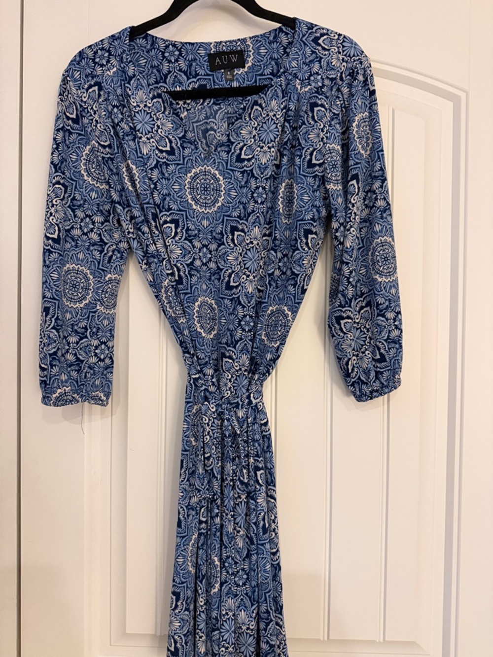 AUW Navy and White PAISLEY Floral Dress